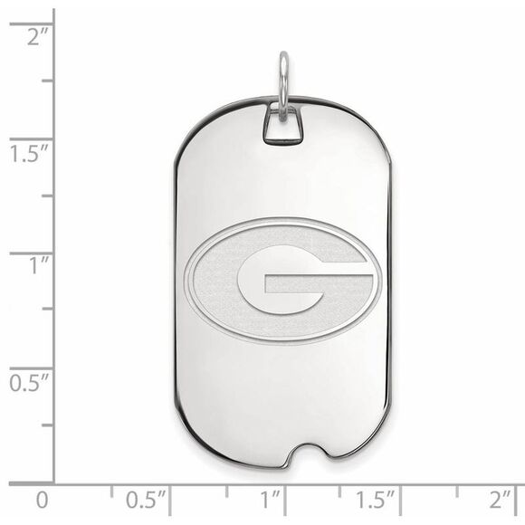 10k White Gold U. of Georgia Large 'G' Dog Tag Pendant